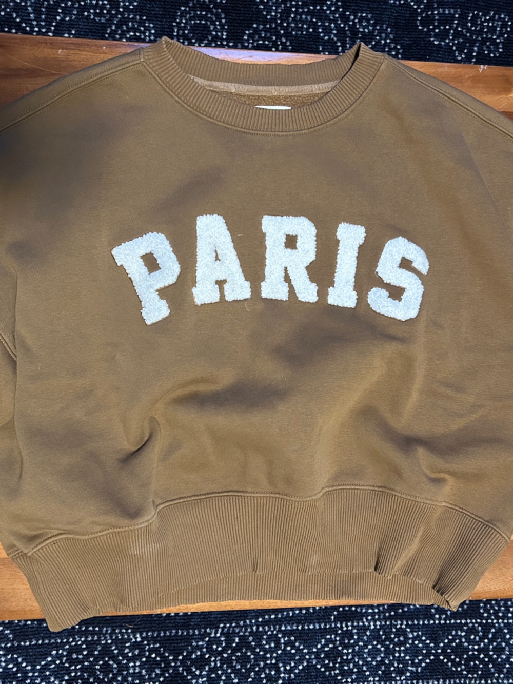 Lou & Grey Brown Crewneck Sweatshirt with White Paris Lettering